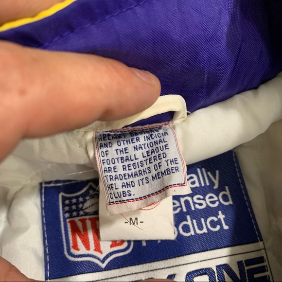 Vintage 90s Minnesota Vikings NFL Football APEX One Sports Jacket Men’s Medium - Picture 4 of 12